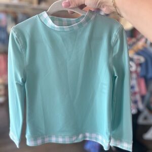 Boys Turquoise Gingham Rashguard 18M 5T NWT